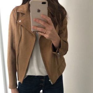 Suede like moto jacket